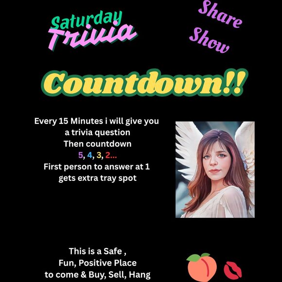 Handbags - 🍑Saturday TRIVIA COUNTDOWN 5:15a Share Show🥰READ FLYER🍑Must B Present 2 Run